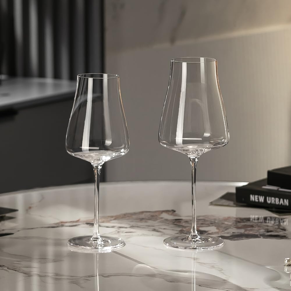 PTSTING Wine Glasses Set of 4 White Wine Glasses Handle Blown Red Wine Glasses Wine Tasting,Wedding,Anniversary,Christmas,Birthday 6