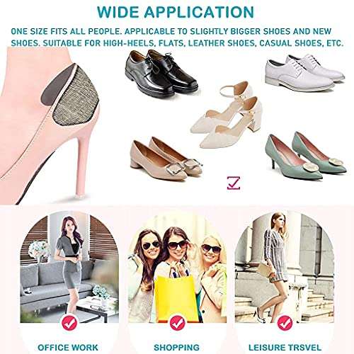 Prostuff.in Shoe Insole Reusable Heel Cushion Pads Soft Shoe Inserts Self-Adhesive Foot Care Protector Grips Liners Loose Shoes - for Women & Men- 4 Pairs (2 Black,2 Beige) 6