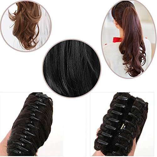 21 -Inch Straight, Bleach Blonde-Straight: Haironline Hair Extensions Ponytail 18"21" One Piece Claw Jaw Pony Tail Clip In Hair Extensions Curly Long Straight Soft Silky Bleach B 4