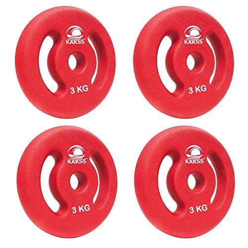 KAKSS 20kg DUMBBELL NEOPRENE COATED WEIGHT PLATES with DUMBBELL ROD (PROUDLY MADE in INDIA) 5