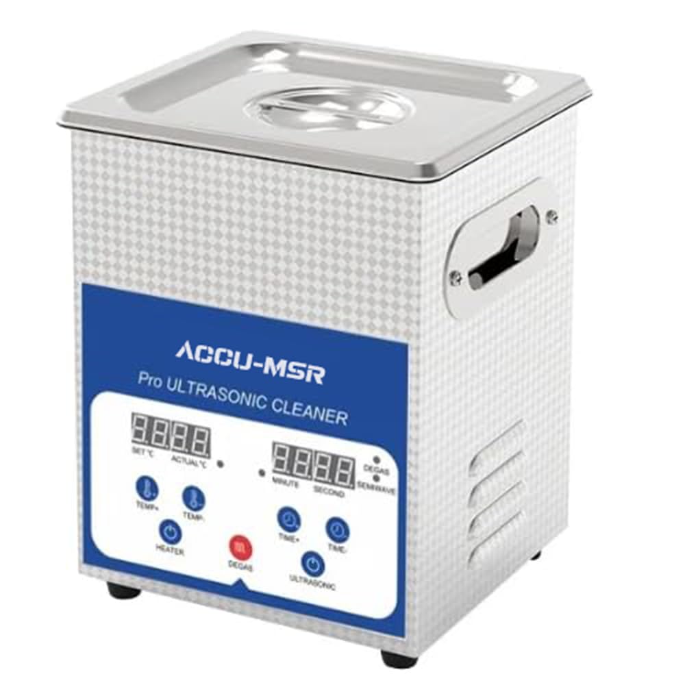 Accu-Msr Stainless Steel Ultrasonic Cleaner -2 liter | Power - 150w | Cleaner with Heating and Timer Setting | Ultrasonic Cleaning for Eyeglass,Silver,Watches 1