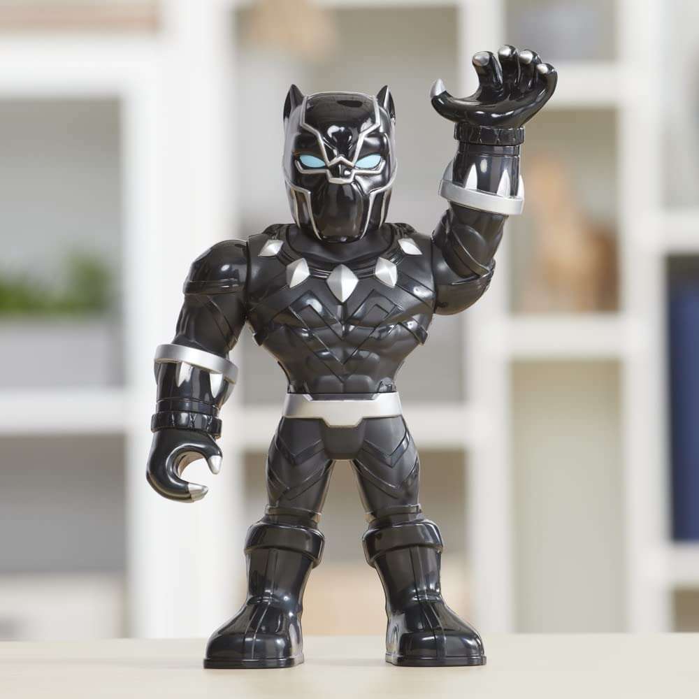 Super Hero Adventures Playskool Heroes Marvel Mega Mighties Black Panther Collectible 10" Action Figure, Toys for Kids Ages 3 & Up 4