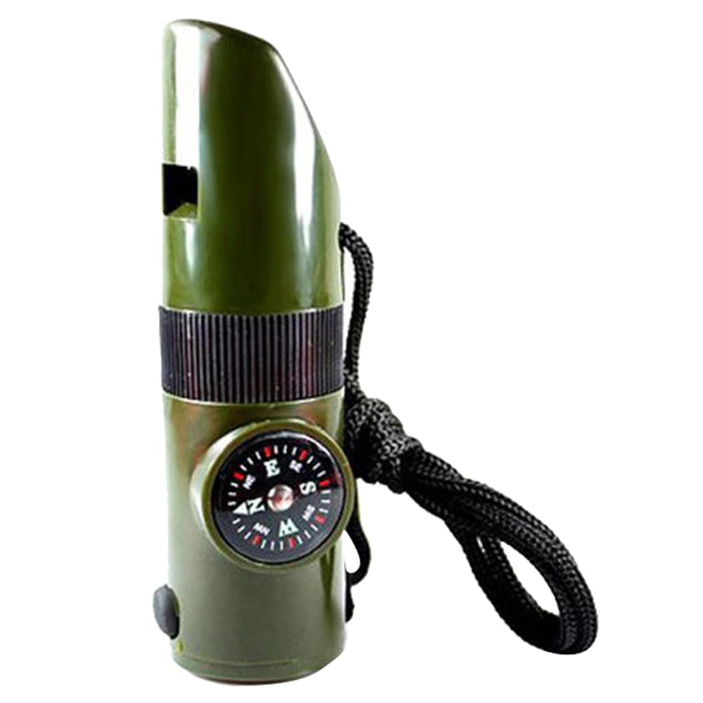 Tyenaza 2Pcs Outdoor Multifunction Survival Whistle, Supply with Nylon Rope Thermometer Compass 6