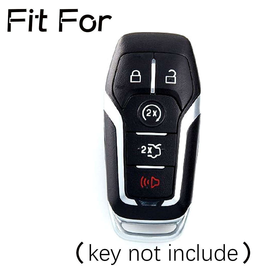 BTSMONE Silicone Key Fob Cover Case Skin Jacket for Ford F-150 Lincoln Fusion MKZ Mustang MKC 5 Buttons Smart Key Blue 2