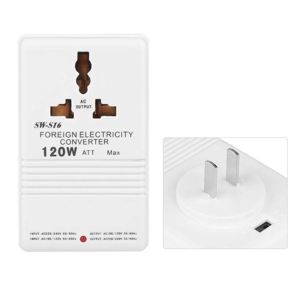 Power Converter Adapter 110V to 220V Step Up & Down Voltage Converter 120W CN Plug SW-S16 Step Down Voltage Transformer Plug Power Adapter Voltage Converter Step Down 3