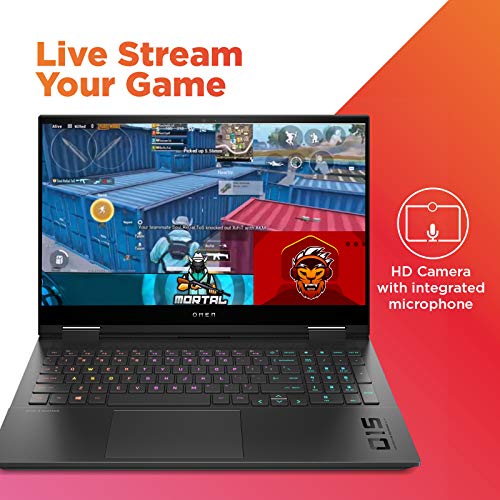 HP OMEN 10th Gen Intel Core i5 Processor 15.6" (39.62cms) FHD Gaming Laptop (i5-10300H/8GB/512GB SSD/Windows 10/NVIDIA GTX 1650 4GB/Shadow Black/2.36 kg), 15-ek0015TX 2
