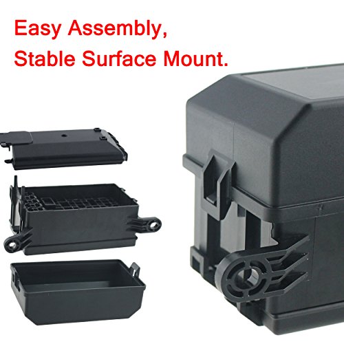 IZTOSS 12-Slot Relay Box 5 Relays 6 Blade Fuses - Fuse Relay Box with Fuse and 4pins 12V 40A Relay for Automotive Marine and Boat 4
