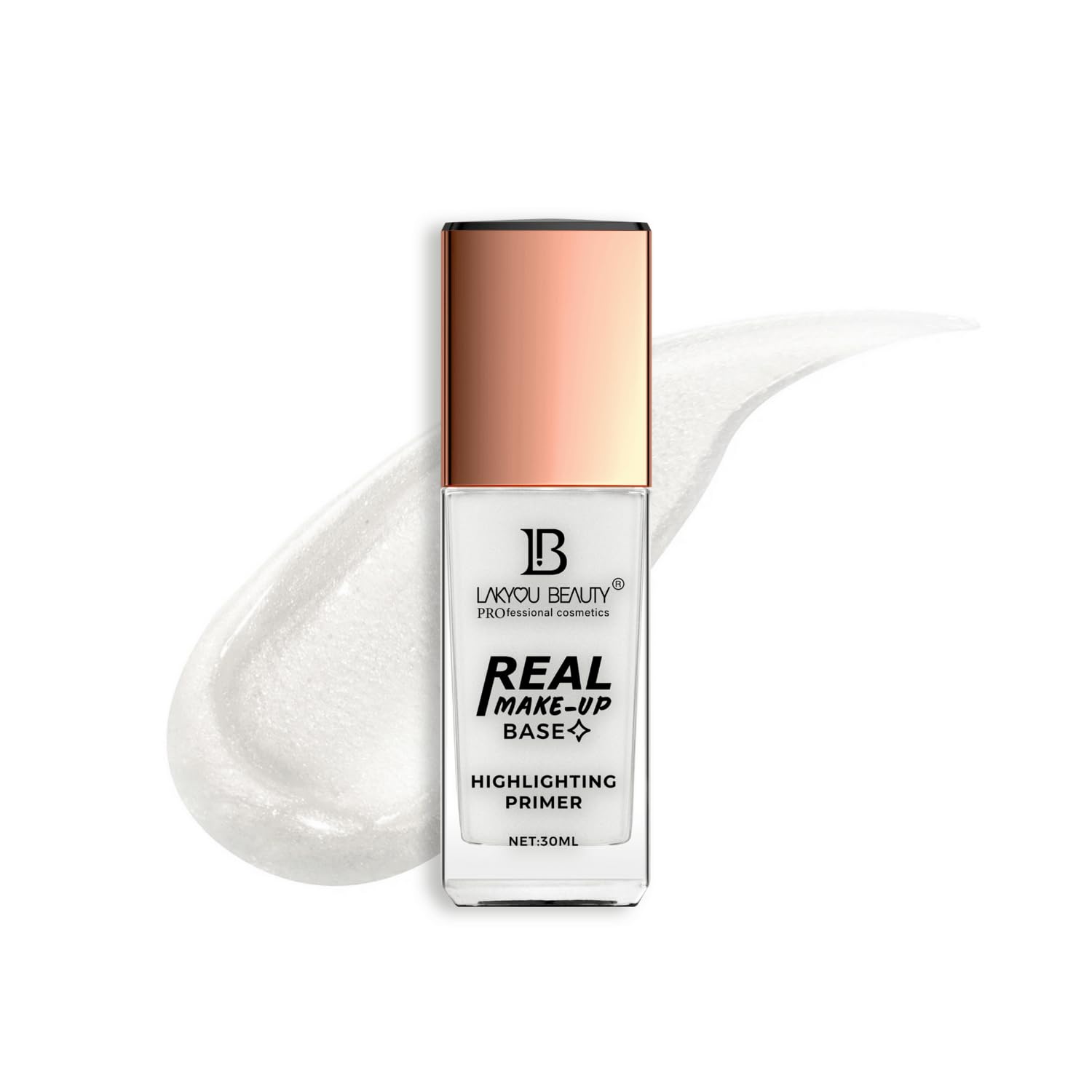 Lakyou Beauty Real Makeup Base | Highlighting Primer | Hydrating and Illuminating | 30ml | (Silver Tint, 30ml) 1