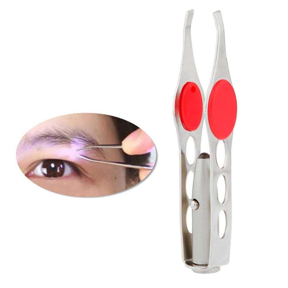 SagaSave Eyebrow Tweezer with LED Light Stainless Steel Eyebrow Clip Eyebrow Hair Removal Makeup Tool for Men and Women 4