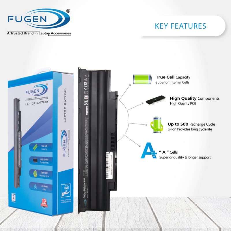 Fugen 6 Cell Laptop Battery for Dell Inspiron 13R (3010-D430), (3010-D460HK), (3010-D460TW), (3010-D480), (3010-D520), (3010-D621) Black 4