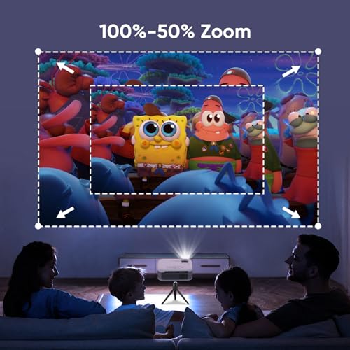PANSEBA Mini Projector, 2025 Upgraded 1080P HD Projector, Portable Projector with Bluetooth, Movie Projector Compatible with Smartphone/Laptop/TV Stick/HDMI/USB 4