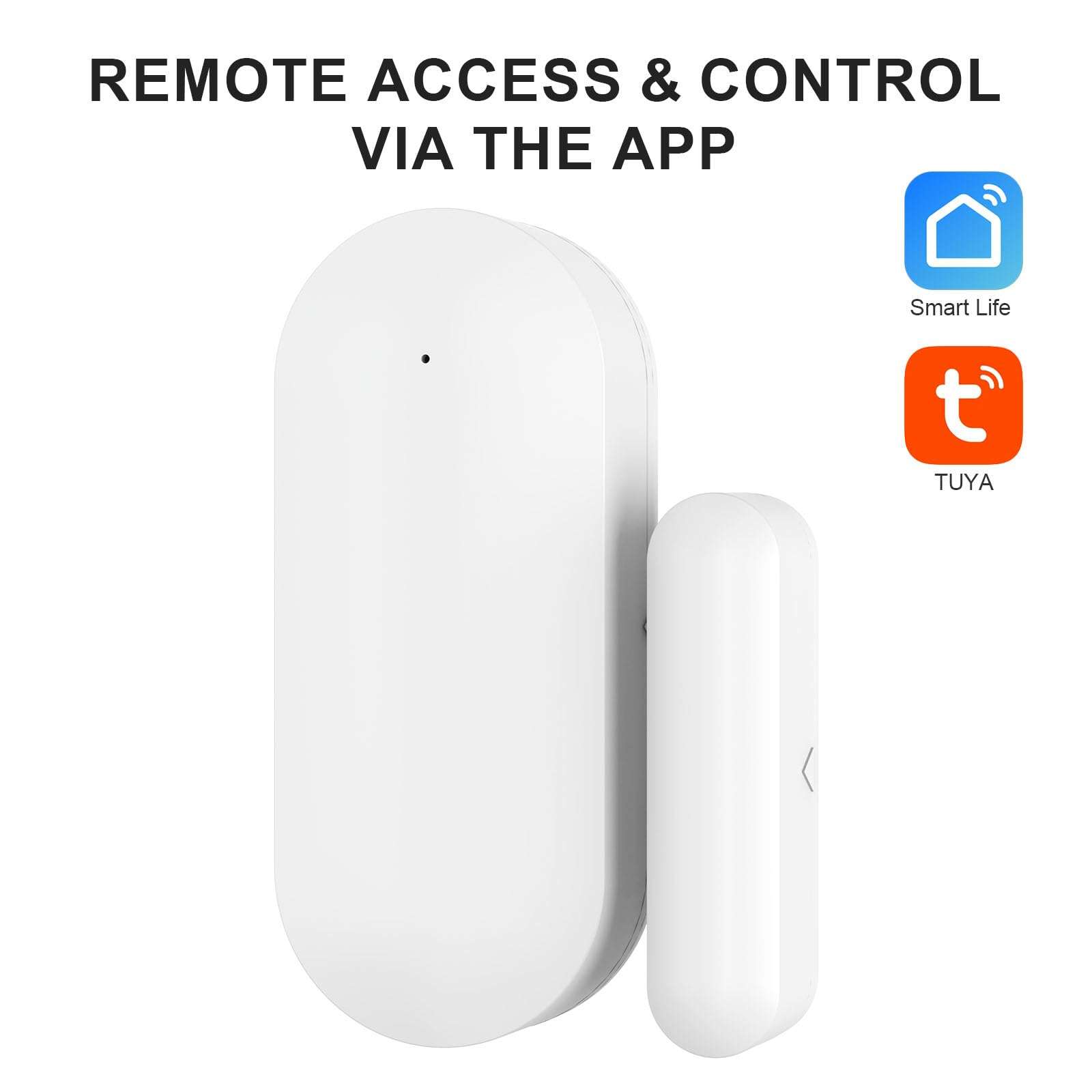 Door and Window Alarms for Home,No Hub NO Monthly Fee Door Alarms for Kids Safety,WiFi-Connected for Smart Life or Tuya APP Control,Compatible with Alexa,Easy to Install,Long Battery Life 3