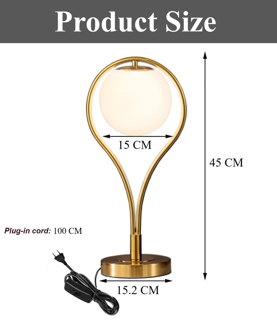 NKMD Mid Century Modern Table Lamp with Milky White Glass lampshade Antique Racket Design Contemporary Night Lamp for Bedside Bed for Living Room & Study/Office Table(Bulb Included) 6