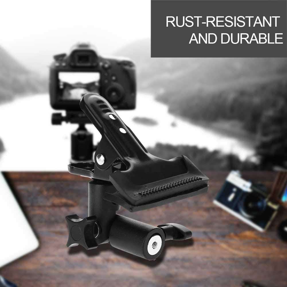 Oumij1 Photo Studio Metal Clamp - Heavy Duty Metal Clamp Holder - 3/8'' & 1/4'' Rotatable Clip Holder - Light Stand - Studio Photography Accessory 6