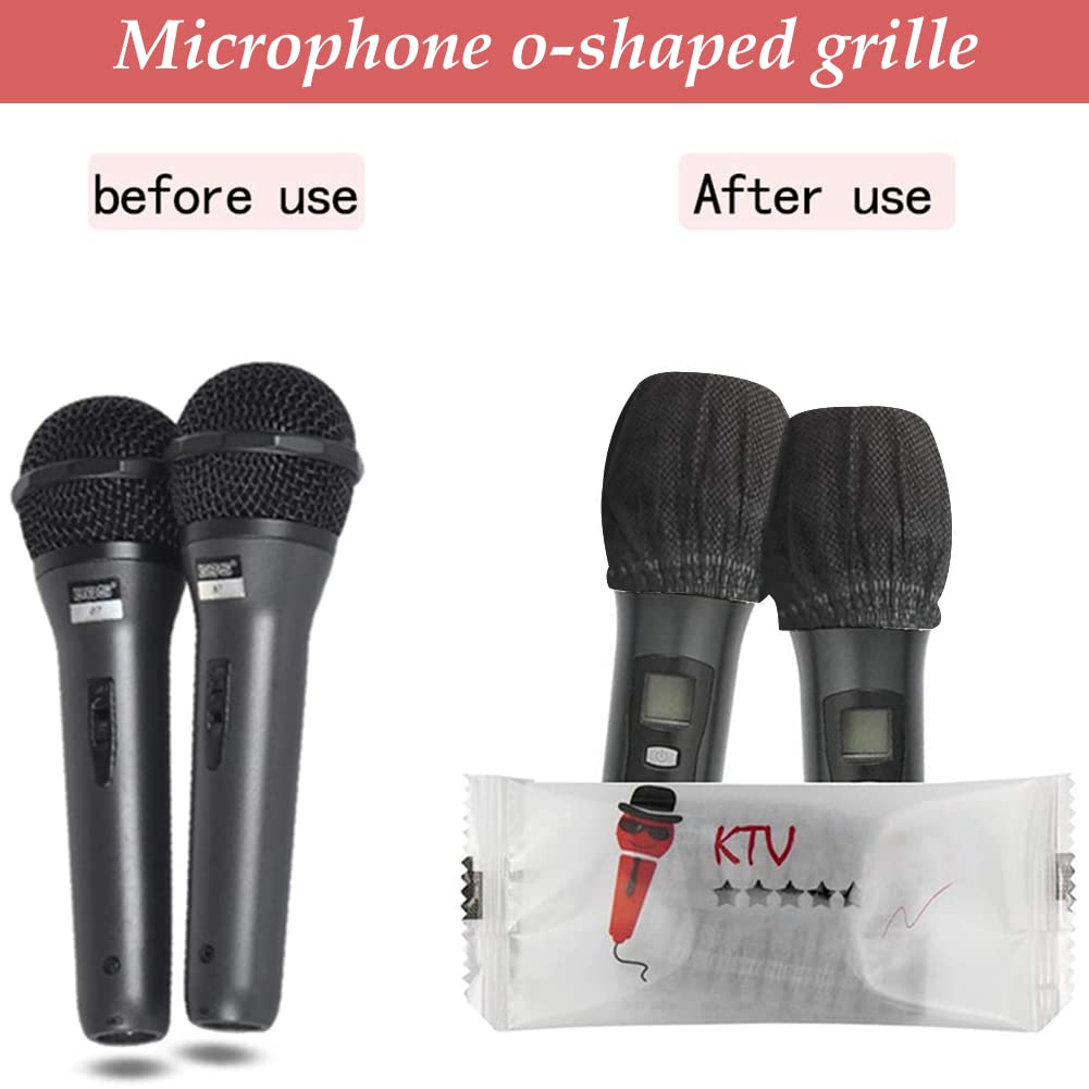 Disposable Microphone Cover Non-Woven Fabrics Mic Covers, Suitable for Recording Studio, KTV, Stage Performance and Other Shared Environments 30PCS (Black) 3