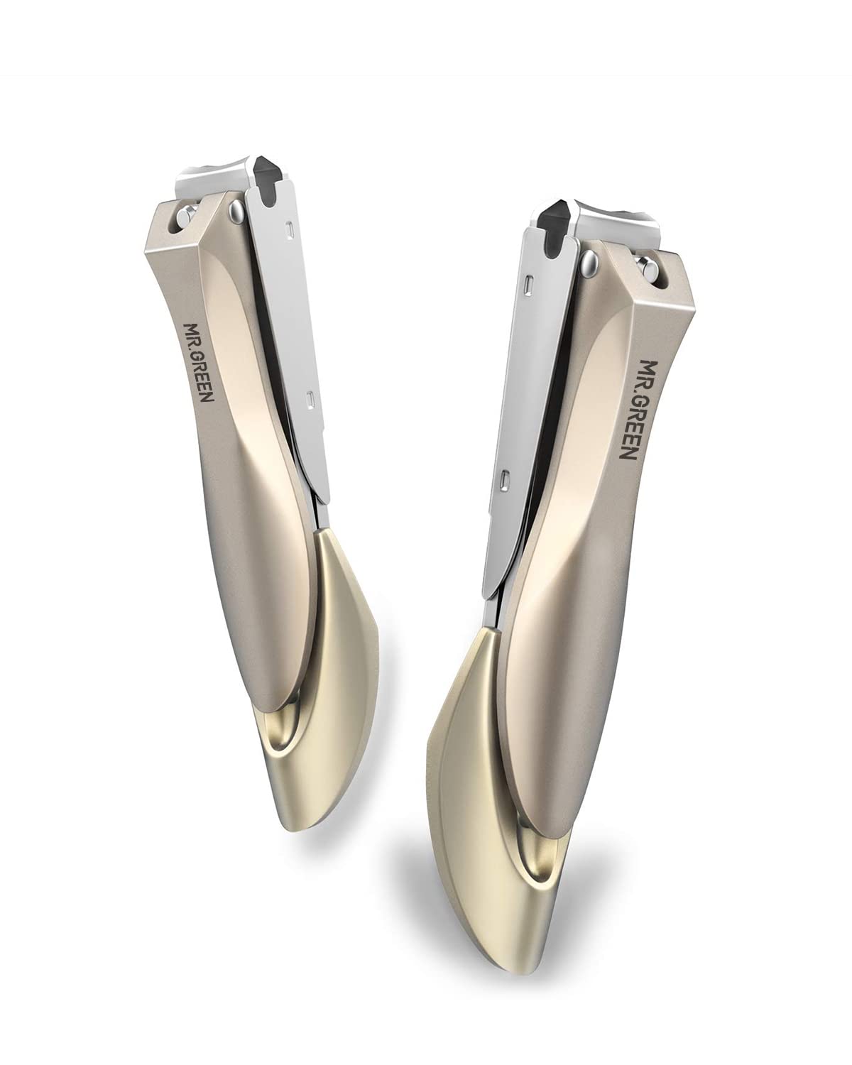 Nail Clippers for Thick Nails, Professional Nail Cutter with Catcher, Medical Grade Stainless Steel, Sharp and Durable Nail Clipper Kit for Men and Women, Bionics Design(Small and Big) M-1210plus 1