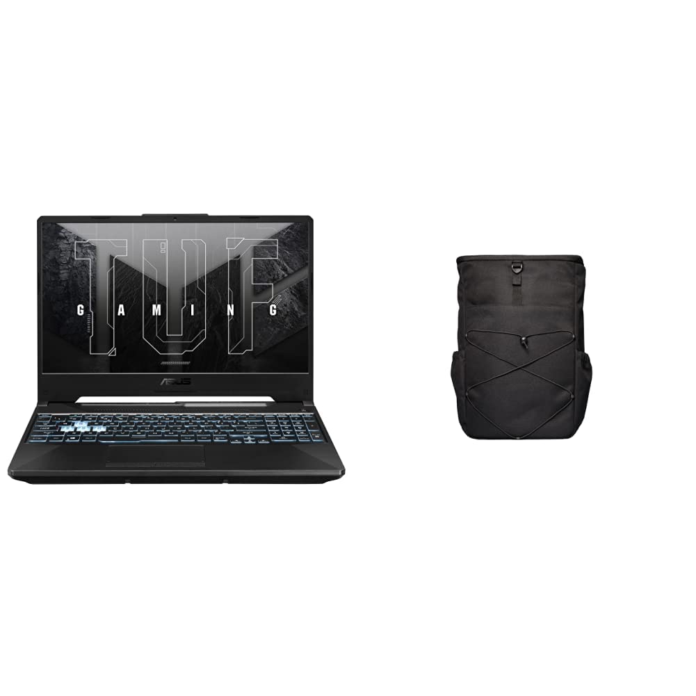 ASUS TUF Gaming A15, 15.6" (39.62 cm) FHD 144Hz, AMD Ryzen 9 5900HX, 6GB RTX 3060, Gaming Laptop, FA506QM-HN124W + VP5700 TUF 17" (43.18 cm) Backpack (Black) 1
