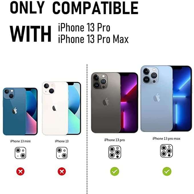 DD SON Back Camera Lens Protector Tempered Glass For iPhone 13 Pro/iPhone 13 Pro Max | Case Friendly with Edge to Edge Coverage and Easy Installation Kit, Pack of 1 (Black) 4