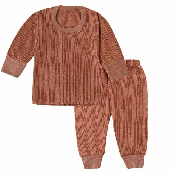 xodi Baby (Unisex) Winter wear Set - Upper & Lower, Round Neck, Full Sleeve (1-2 Year) Brown 1