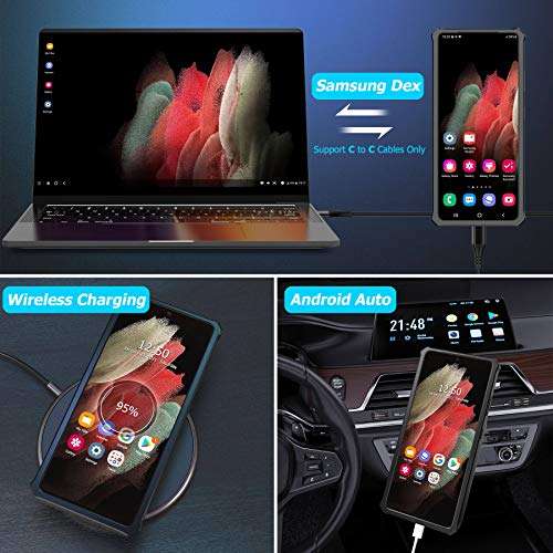 ZEROLEMON Battery Case for Galaxy S21 Ultra, 8000mAh Fast Charging & Wireless Charging Supported, Ultra Power Extended Battery Charger Protective Case for Galaxy S21 Ultra 5G - Black 5