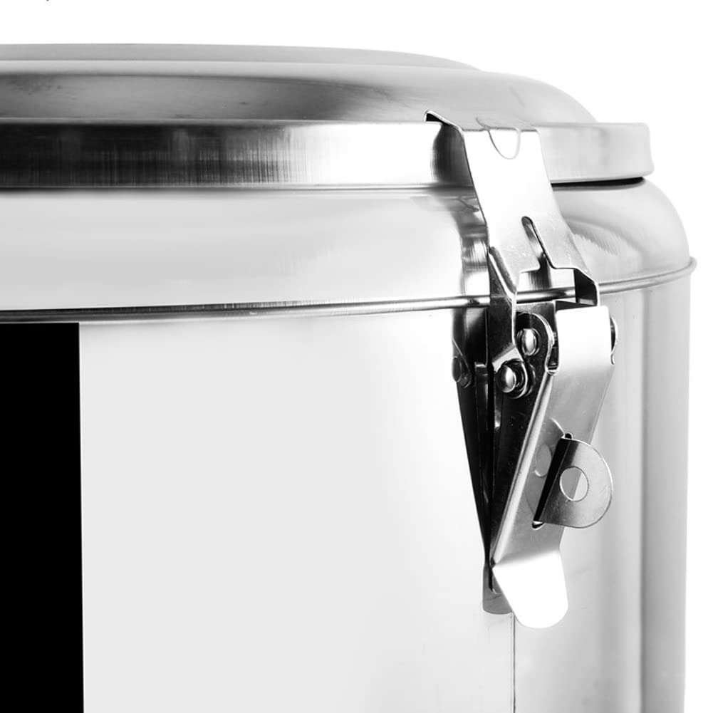 Insulation Bucket with Faucet, Double-Layer Stainless Steel Commercial Beverage Dispenser, Coffee Urn Insulation Container for Parties Cafeterias Hotels/304/50L 5
