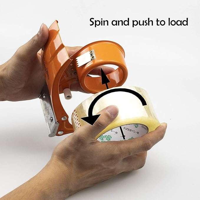 RED Rock Handy Tape Dispenser for Packing Packages Lightweight Ergonomic Industrial Heavy Duty Tape Cutter for Couriers One Size fits up to 2 inches Tapes, D6 6