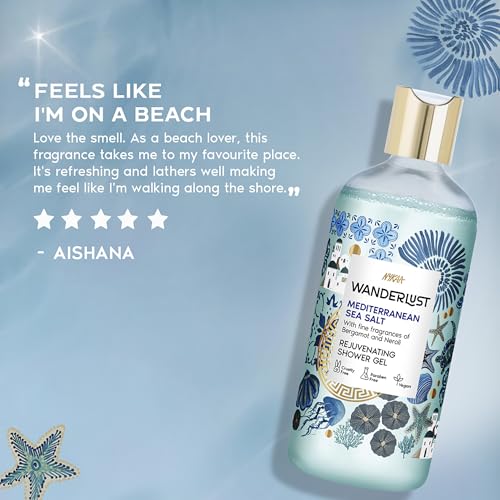 Wanderlust Mediterranean Sea Salt Shower Gel, 250 ml| Nourishes & Rejuvenates | Gentle Cleanser| Refreshing bodywash | Enriched With hydrating Glycerine | Paraben-Free, Vegan | Suitable for All Skin Types 6