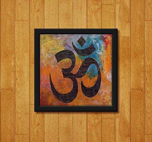 999Store doorhanging Fiber Framed OM colourfull Art Printed Framed Door Sticker (5 x 5 inches) 1