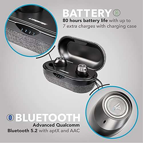 LYPERTEK PurePlay Z3 2.0 - True Wireless Earbuds - 10+70 Hours Play Time, PureControl App, Bluetooth 5.2, Wireless Charging, IPX7 Waterproof, Black 6