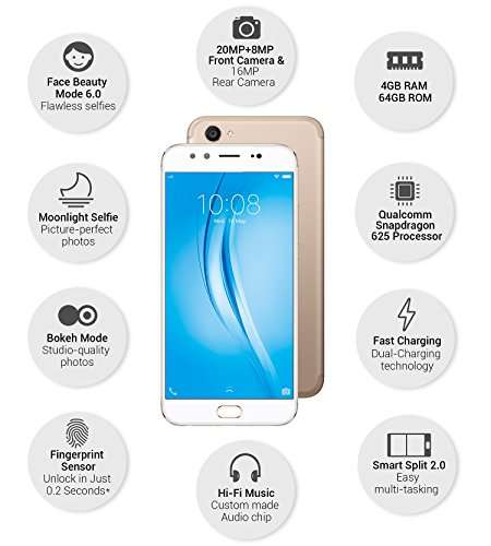 Vivo V5Plus, Gold, 4GB RAM, 64 GB Storage 3