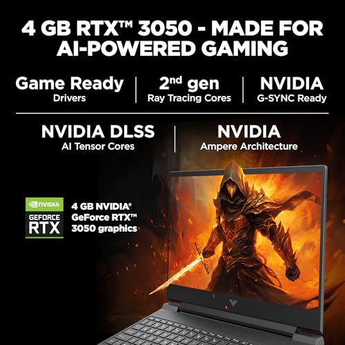 HP Victus Gaming Laptop, 12th Gen Intel Core i7-12650H, 4GB RTX 3050 GPU, 15.6-inch (39.6 cm), FHD, IPS, 144Hz, 16GB DDR4, 1TB SSD, Backlit KB, B&O, Dual Speakers (MSO, Silver, 2.29 kg), fa0187TX 3