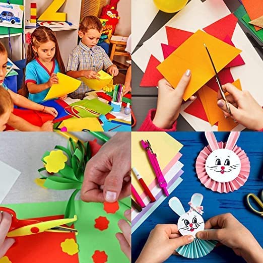 Eclet Neon Origami Paper 15 cm X 15 cm Pack of 100 Sheets (10 sheet x 10 color) Fluorescent Color Both Side Coloured For Origami, Scrapbooking, Project Work 4