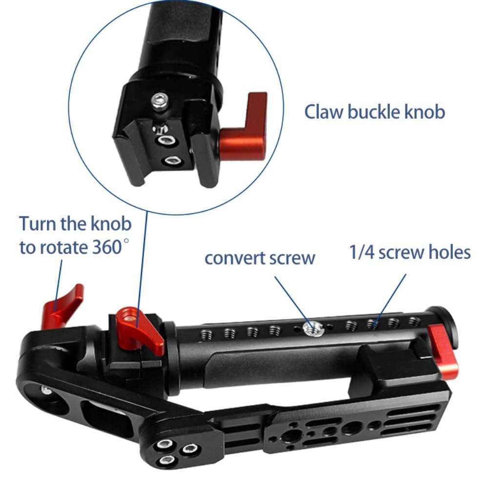 NovelGoal Extension Foldable L Bracket for RSC2/RS3/RS2 Camera Handheld Gimbal Stabilizer Universal Aluminum Handle Sling Grip Mounting Holder 5