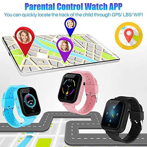 4G Watch Phone for Children, Kids Smart Watch, 2-Way Calls, GPS Location, IP67 Waterproof, Messages, School Mode, SOS, Video Calls, Camera, Remote Control, Torch, Pedometer Smartwatch (Concise Pink) 6