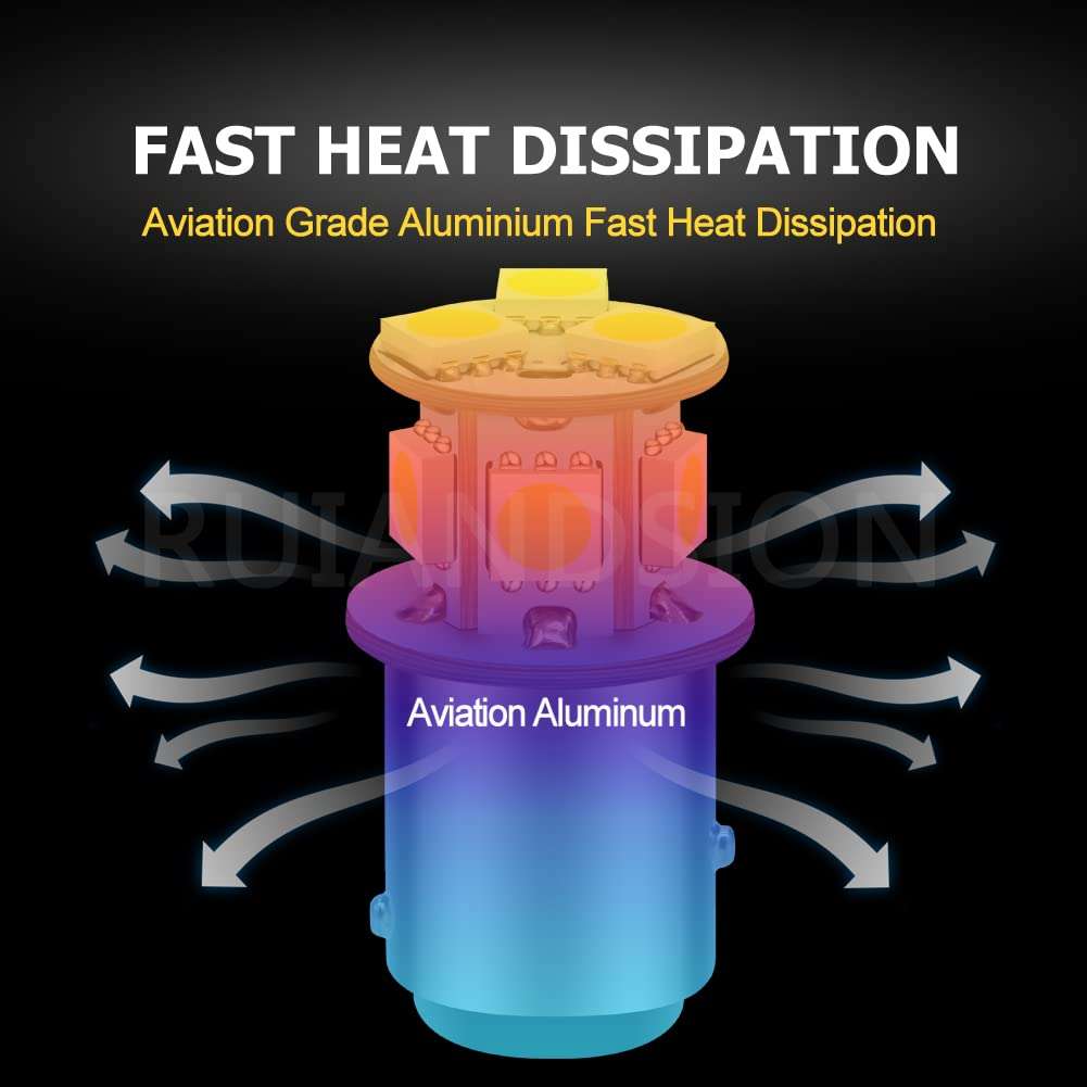 Ruiandsion 2pcs 6V 1157 LED Bulbs 5050 8SMD Chipsets 6000K White for Backup Reverse Lights Tail Lights 6