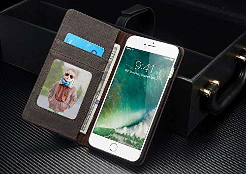 ClickCase Iconic Series for vivo Y21A / Y21E Soft Canvas Denim Cloth Leather Wallet Flip Case Kick Stand with Magnetic Closure Flip Cover for vivo Y21A / Y21E (Dark Grey) 3