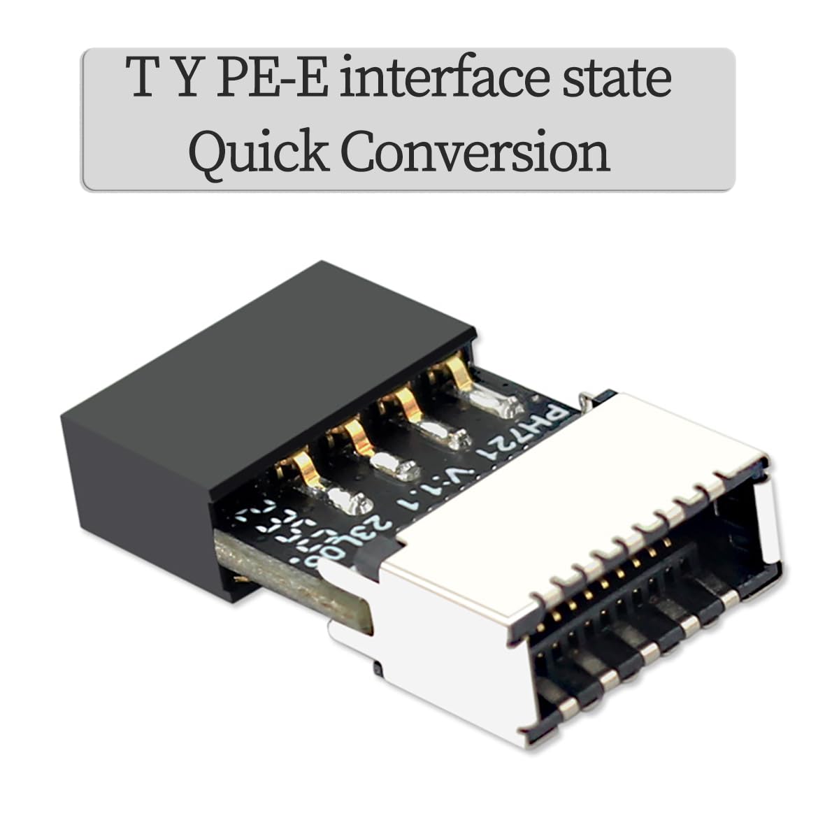 PH721 Motherboard USB2.0 9PIN to Type-E Adapter Male to Famale Connector USB C Front Panel Socket (6Pcs) 4