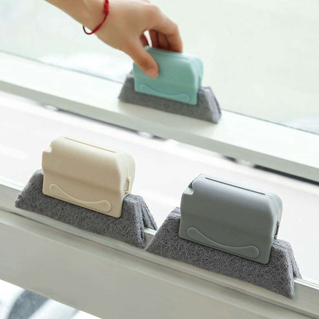 Kotinax Plastic Window Groove Frame Cleaning Brush, Hand-held Window Slot Cleaner Tools, and Magic Window Cleaning Brush, Quickly Clean All Window Slides and Gaps (2) 3