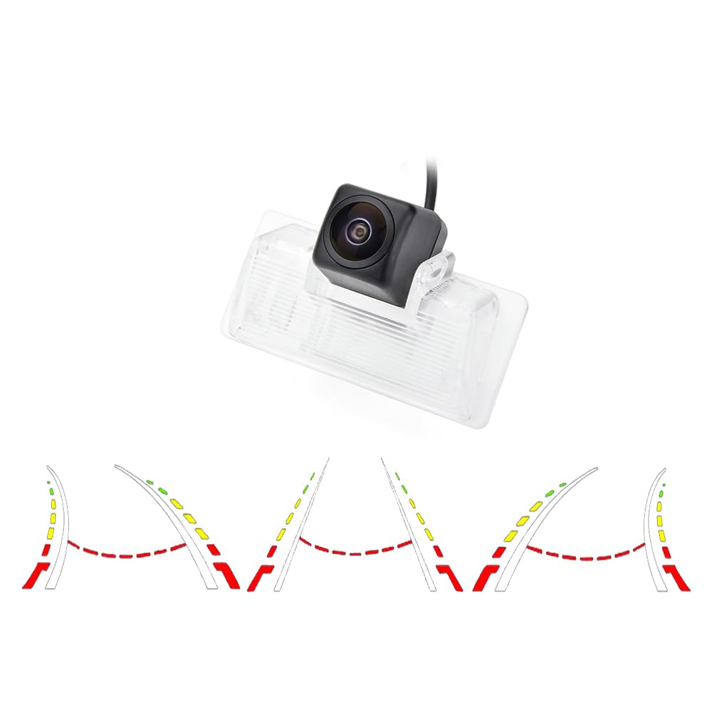 aSATAH AHD/CVBS Car Rear View Camera's Fisheye Lens Dynamic Trajectory Tracks Line with RCA Cable & Vehicle Camera for Nissan Altima/Latio/Tiida Sedan/Maxima/Teana &170° Wide-Angle Backup Camera 1