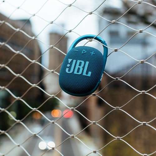 JBL Clip 4 - Portable Mini Bluetooth Speaker, big audio and punchy bass, integrated carabiner, IP67 waterproof and dustproof, 10 hours of playtime, speaker for home, outdoor and travel (Blue) 2