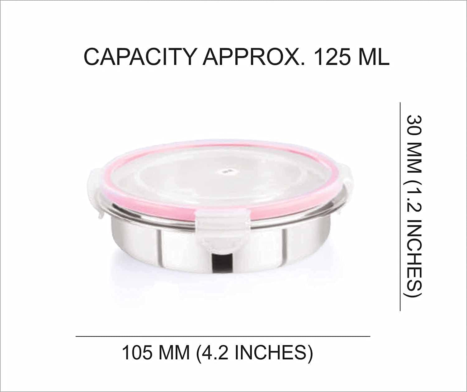 SNNP Click and Seal container airtight lid with Stainless Steel body for Office and Home use (Capacity 125ml) 5