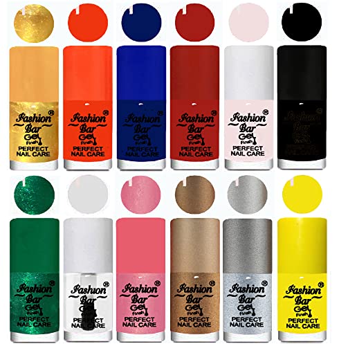 Fashion Bar Nail Lacquer No Toxin , Long Lasting, Chip Resistant Nail Polish Combo Set 1