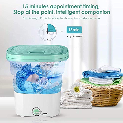 DRIXTY Portable Mini Washing Machine Lightweight Collapsible Top Load Bucket Foldable Automatic Washing Machine – Perfect for Clothes, Home, Camping, Travelling, Apartment, Dorm 2 kg (Pink) 3