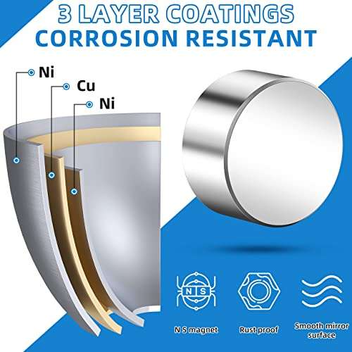 40x20mm Super Strong Neodymium Magnet, Powerful Block Magnet Disc, Permanent Rare Earth Magnets for Fridge Office Science Building Teaching and Craft, Strong Magnets Heavy Duty - One Piece 4