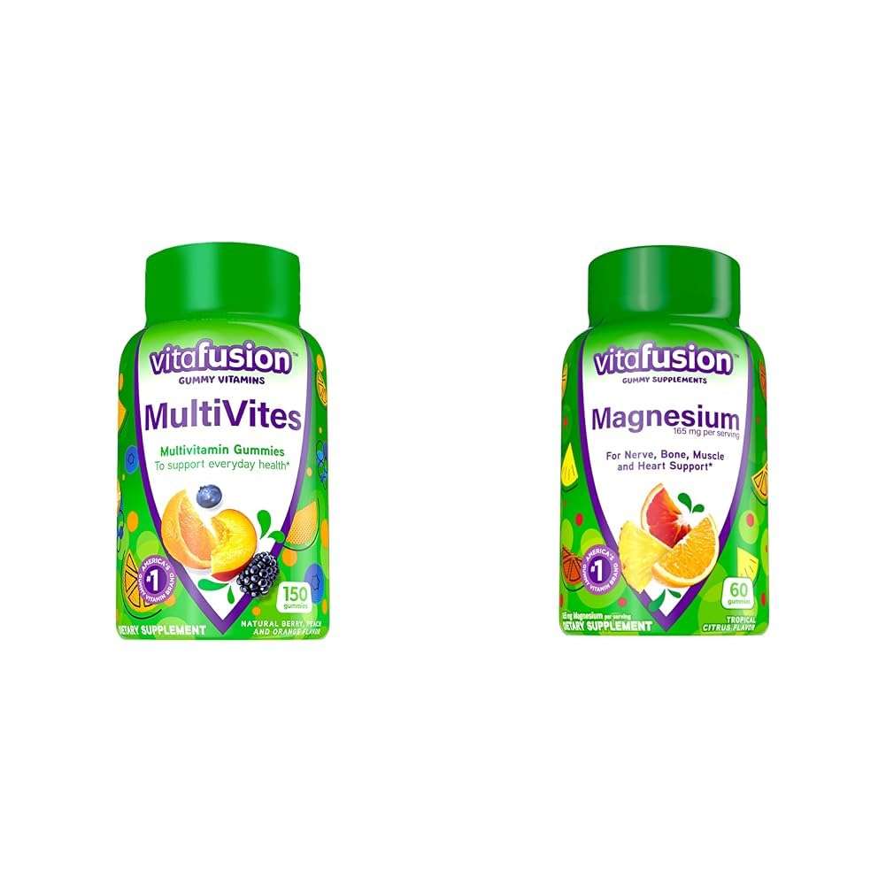 Vitafusion MultiVites Gummy Multivitamins for Adults with 12 Vitamins and Minerals & Magnesium Gummy Supplement, 60ct 2
