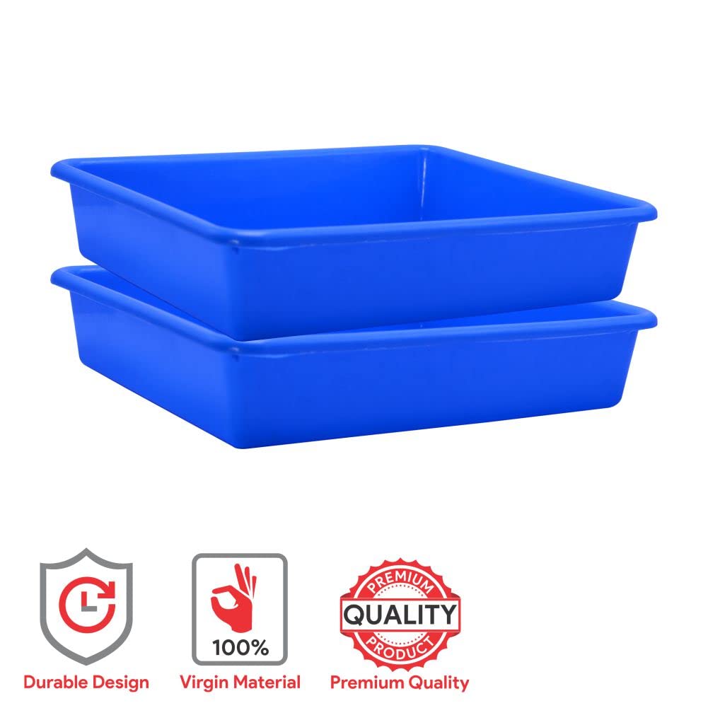 Wonder Plastic Exel Small Tray for Home/Office/Kitchen, Set of 4 pc Tray 2 LTR, Blue Color 5