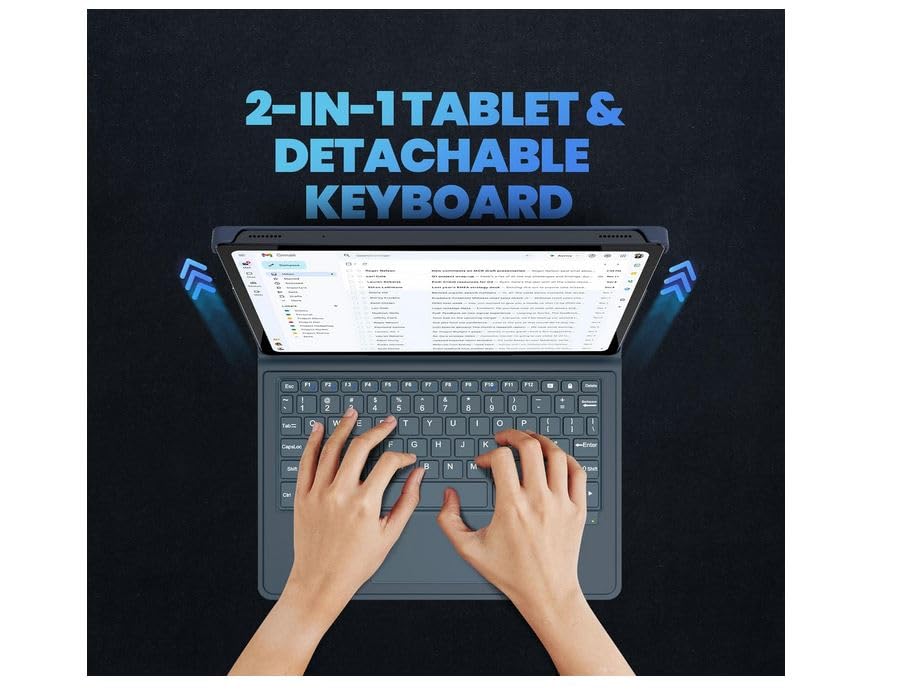 Wishtel IRA Duo Pro 10.4" Tablet + Keyboard + Stylus Pen|6GB RAM 64GB ROM|Wi-Fi + 4G Volte|Dual SIM|8000mAh Battery|2Ghz Octa-Core Processor|Included Accessories (Flip-Cover,OTG Cable, Earphone),Black 4