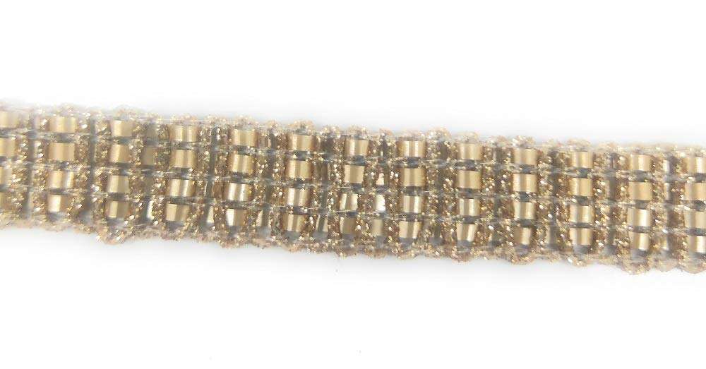 Crisskross Chandnibazar Gotta Lace Border Tassels Fringe, Zari Lace for Dress/Sarees/Lehenga/Suits/Blouses and Craft 27 mtrs. 2