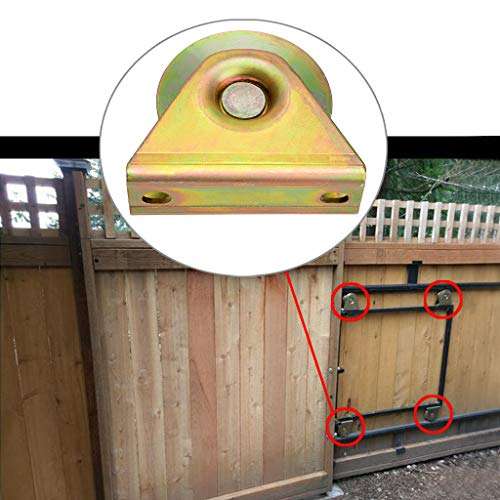Skelang 3" Sliding Gate Wheels, V Groove Caster, Heavy Duty Rigid Caster with Bracket for 92° V Track Rail, Rolling Driveway Gate, Industrial Machine, Each Loading Capacity 650 Lbs, Pack of 8 6