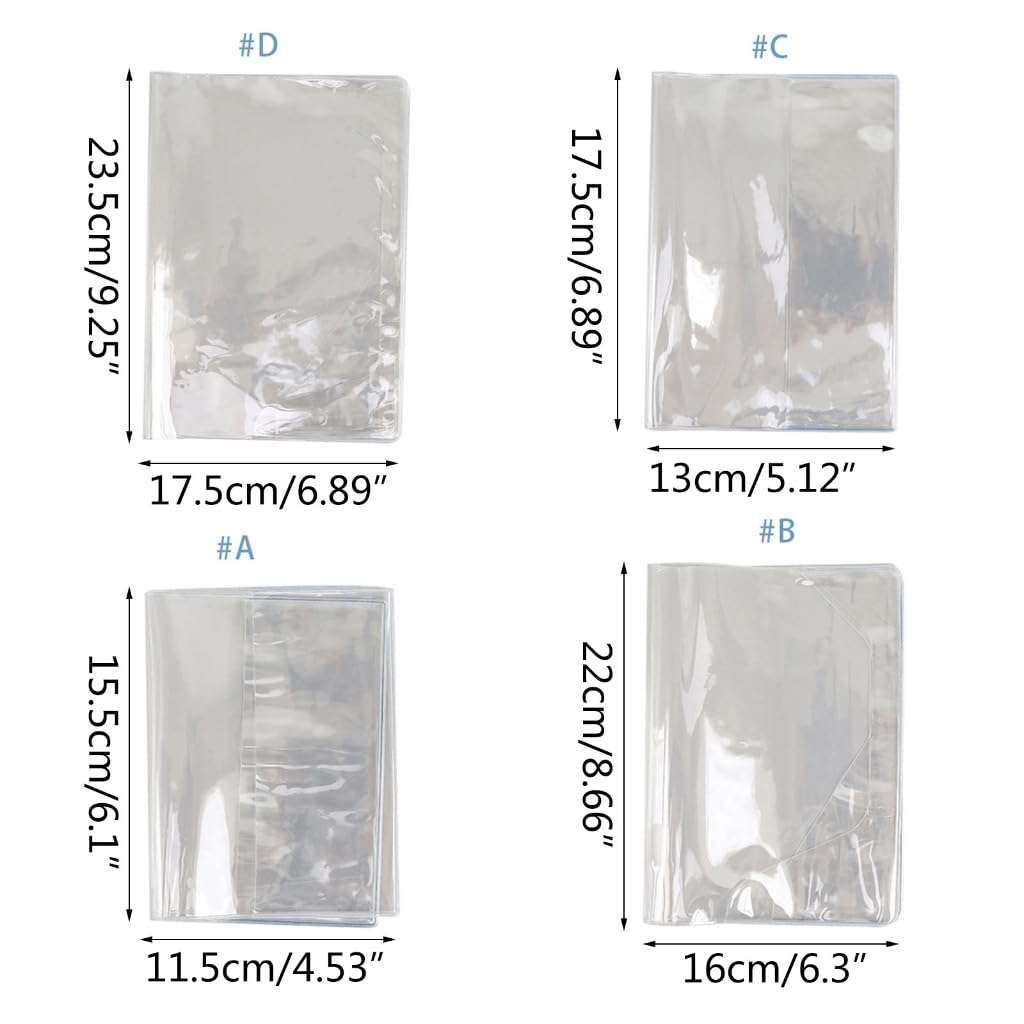 Psdndeww Transparent PVC Book Sleeve/BooK Binder Notebook Waterproof Fit for Most Planner Binder Scrapbook 3